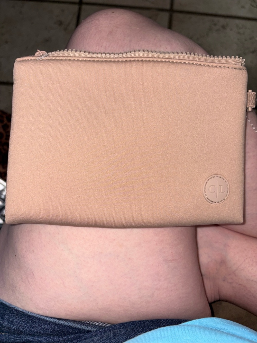 Caden Lane Peach Zip Wristlet Pouch